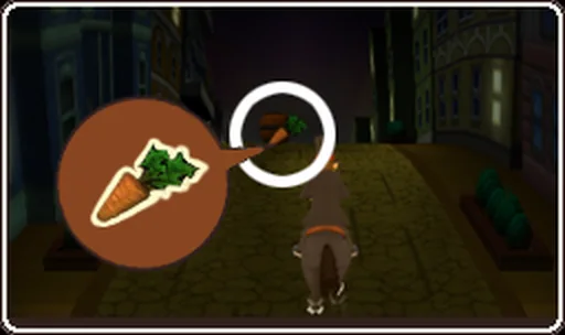 A carrot on the road, circled