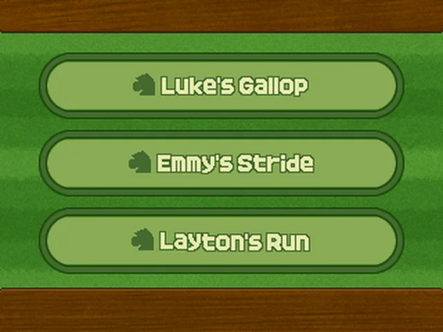 Course select: Luke's Gallop, Emmy's Stride and Layton's Run