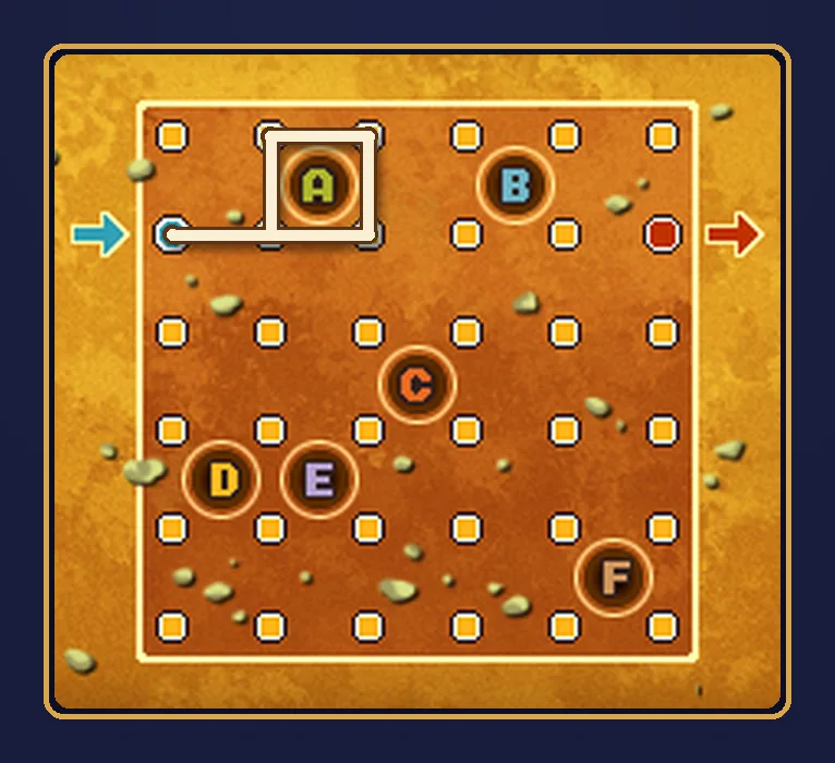 Dangerous Holes Hint 1: the rope from the blue start stake boxing in hole A