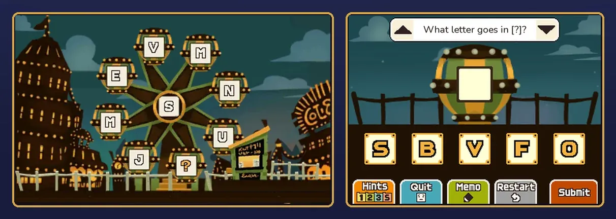 Ferris Letters puzzle preview