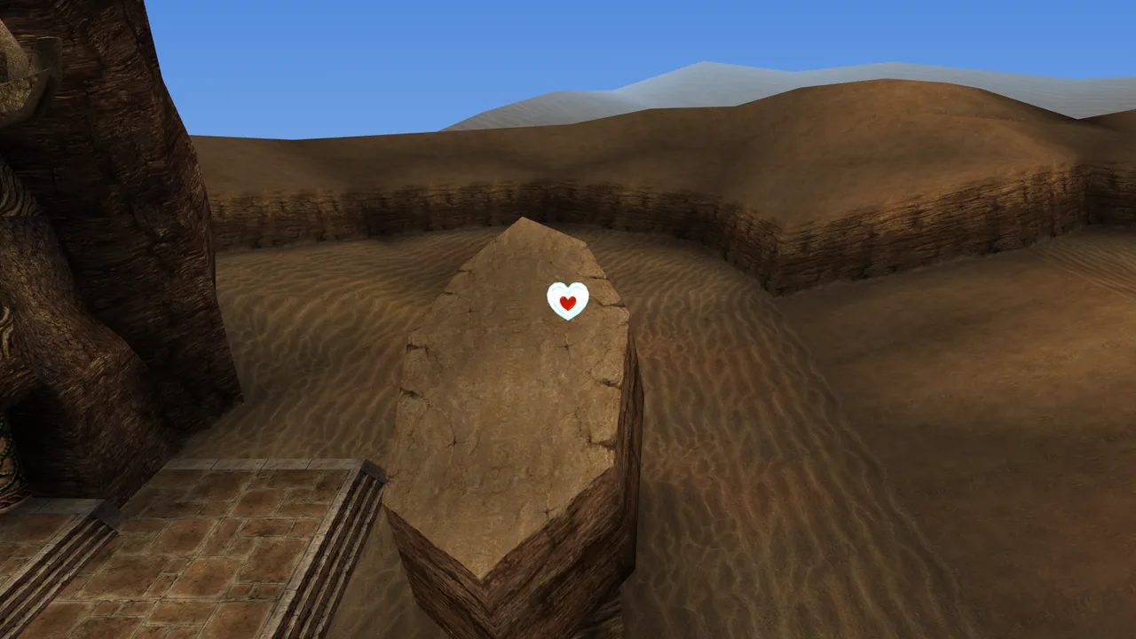 Desert Colossus stone arch with a Piece of Heart on top, Ocarina of Time 3D