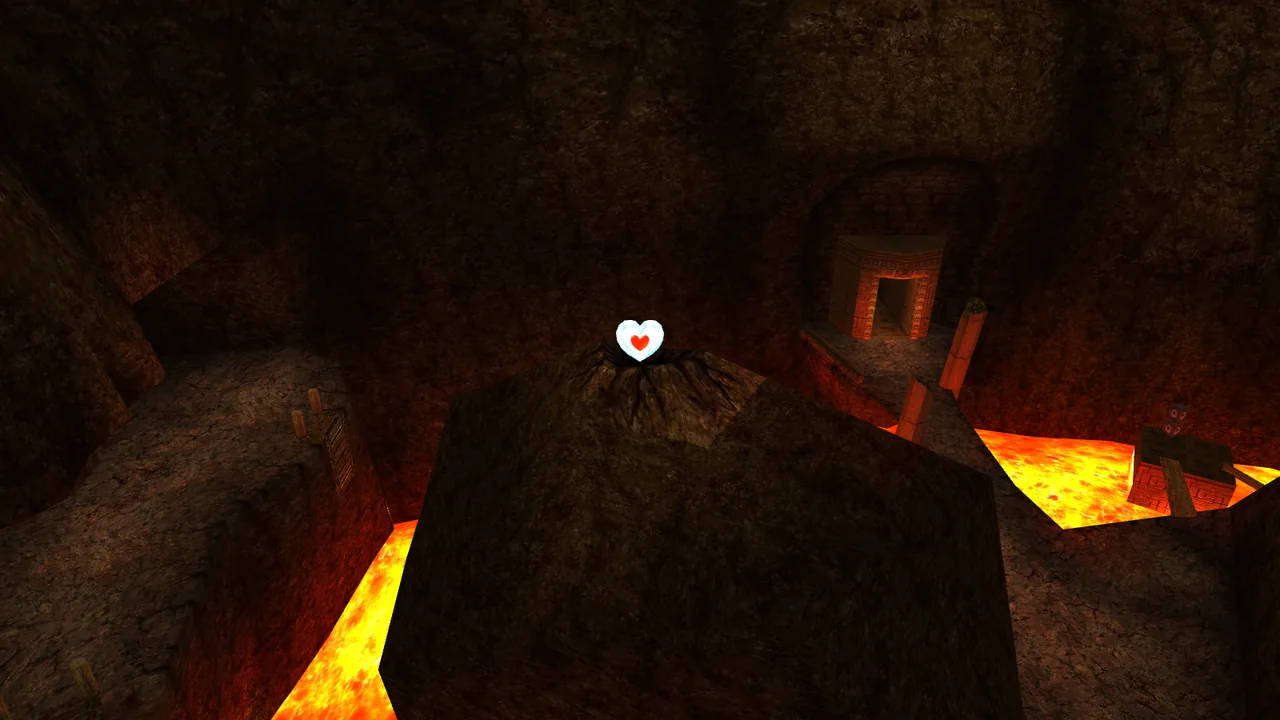Death Mountain Crater Piece of Heart on top of the small volcano, Ocarina of Time 3D