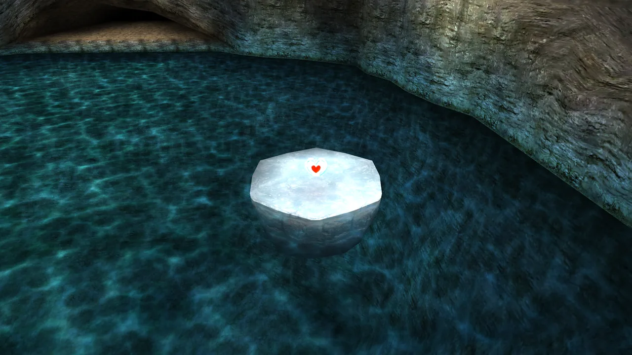 Zora’s Fountain Piece of Heart on a floating iceberg, Ocarina of Time 3D