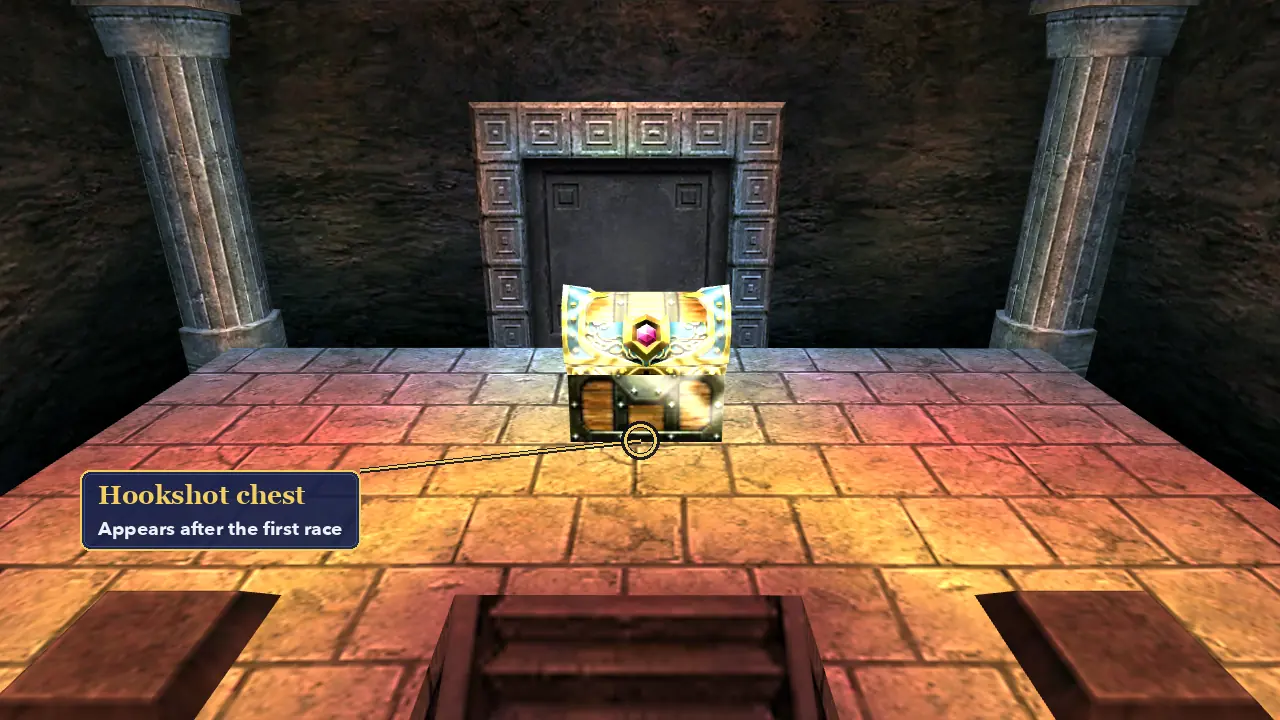 The large chest in the last room of Dampé’s grave in Ocarina of Time 3D that holds the Hookshot