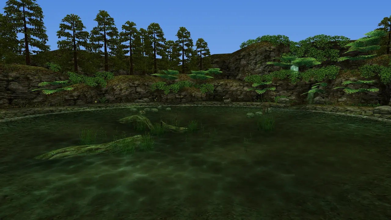 The Fishing Pond in Ocarina of Time 3D seen from the entrance