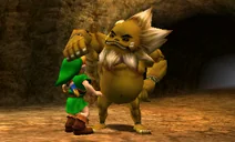 Darunia in Goron City, a cutscene still from the game