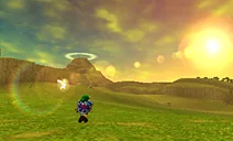 Sunrise over Hyrule Field, a cutscene still from the game