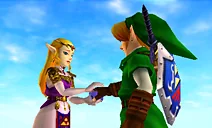 Link and Zelda, a cutscene still from the game